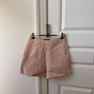 Pink Textured Women’s short and top Set